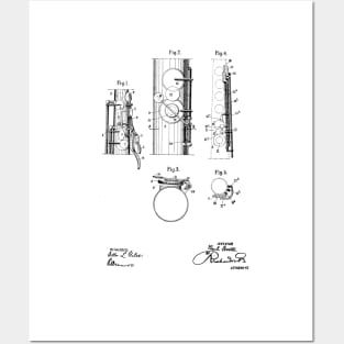 saxophone vintage patent drawing Posters and Art